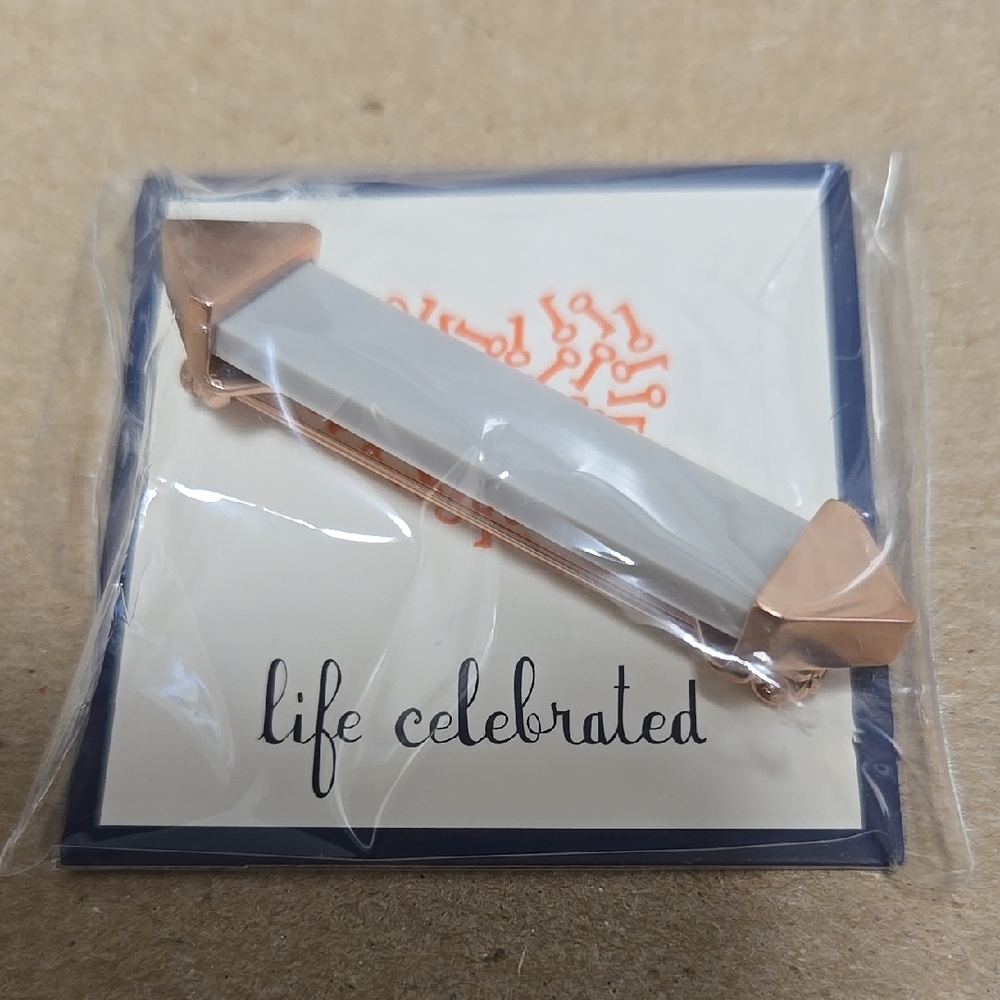 KEEP Collective Rose Gold and White Brooch - Picture 3 of 4